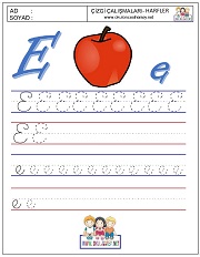 e harfi çizgi çalışması